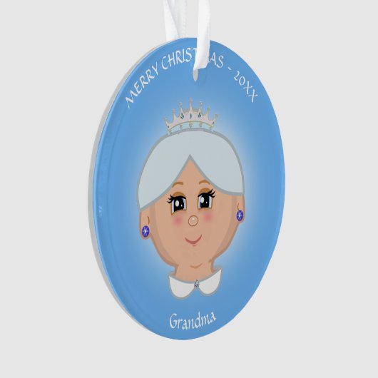 Koningin oma, mama, tante, leraar aan lichtblauw ornament (voorkant)