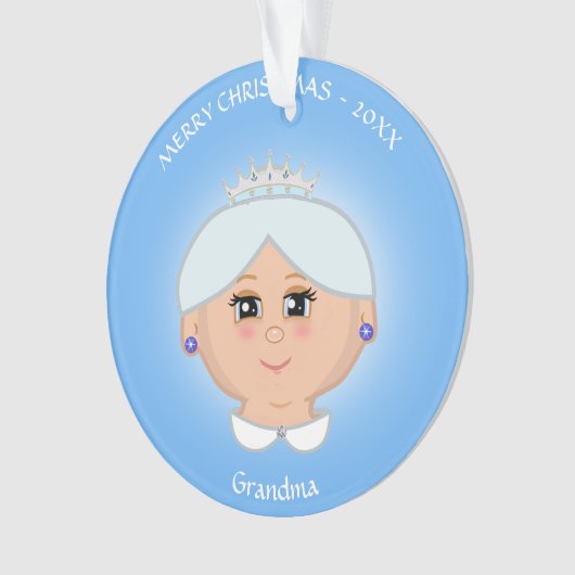 Koningin oma, mama, tante, leraar aan lichtblauw ornament (voorkant)