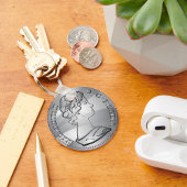 Koningin op een munt sleutelhanger