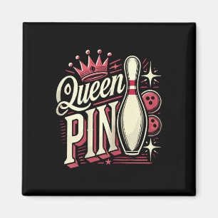 Koningin Pin Shirt Bowler Bowling League Voor Bowl Magneet