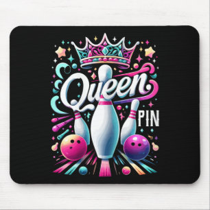 Koningin Pin Shirt Bowler Bowling League Voor Bowl Muismat