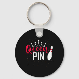 Koningin Pin Shirt Bowler Bowling League Voor Bowl Sleutelhanger