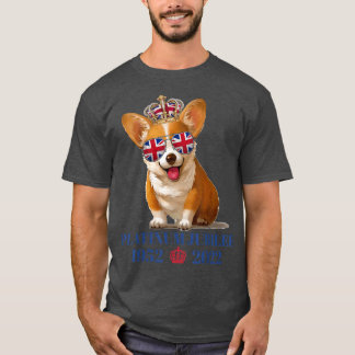 Koningin Platinum Jubilee Corgi met Kroon 2022 Bri T-shirt