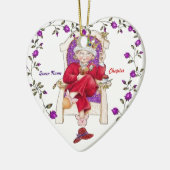 koningin rode pet keramisch ornament (Links)