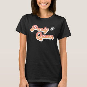 Koningin roze koraaltekst kroonkoffiebak t-shirt
