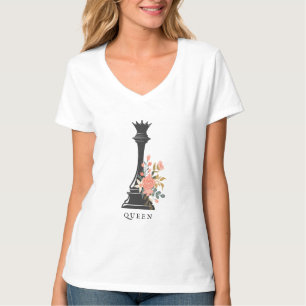 koningin schaker bloemenschaak t-shirt