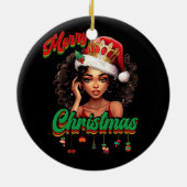 Koningin Sinterklaas Amerikaans Afrikaans Kerstmis Keramisch Ornament (Achterkant)