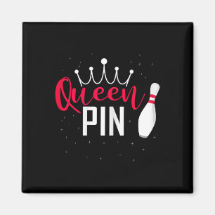 Koningin Speld Shirt Bowler Bowlingcompetitie Voor Magneet