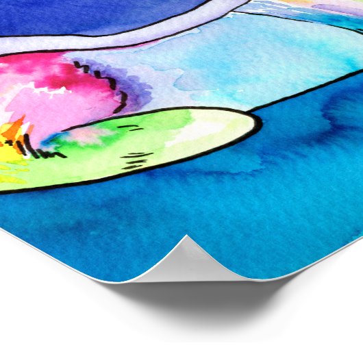 Koningin Splooty Regenboog Corgi Poster (Hoek)