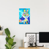 Koningin Splooty Regenboog Corgi Poster (Thuiskantoor)