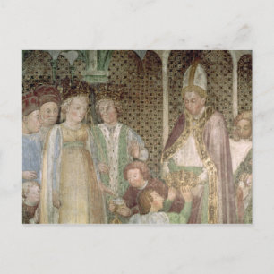 Koningin Theodolinda en paus Gregory de Grote Briefkaart