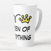 Koningin van alles grappige Moederdag cadeau Latte Mok (Rechterhoek)