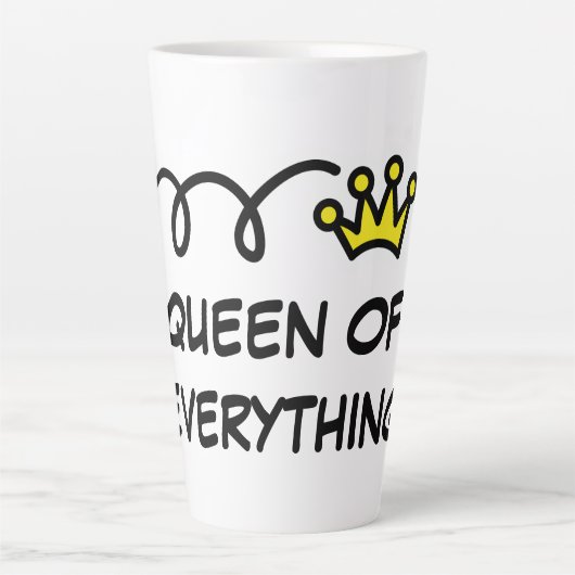 Koningin van alles grappige Moederdag cadeau Latte Mok (Voorkant)