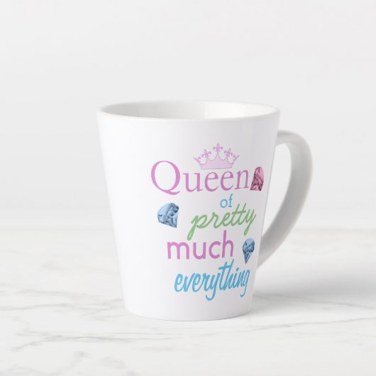 "Koningin van  alles" Latte Mok (Rechterhoek)