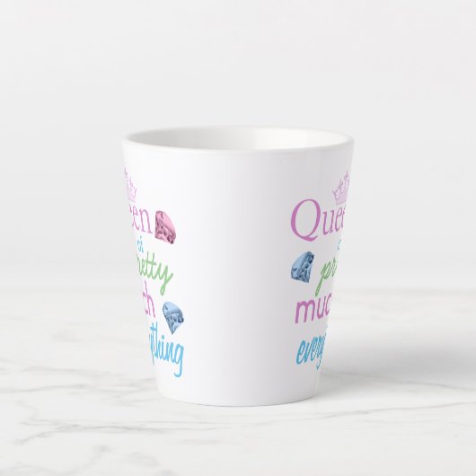 "Koningin van  alles" Latte Mok (Voorkant)