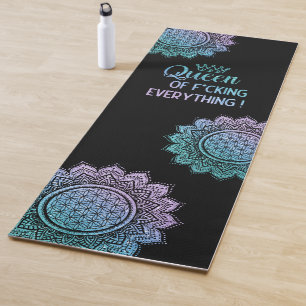 Koningin van alles wat glinstert in turquoise mand yogamat