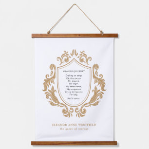 Koningin van Courage Healing Journey Poem Gold Bar Hangend Wandkleed