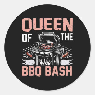Koningin van de Bbq Bysh Bbq-feest Ronde Sticker