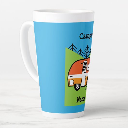 Koningin van de Camper - Funny Camping RV Caravan Latte Mok (Linkerhoek)