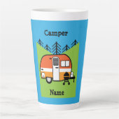 Koningin van de Camper - Funny Camping RV Caravan  Latte Mok (Voorkant)
