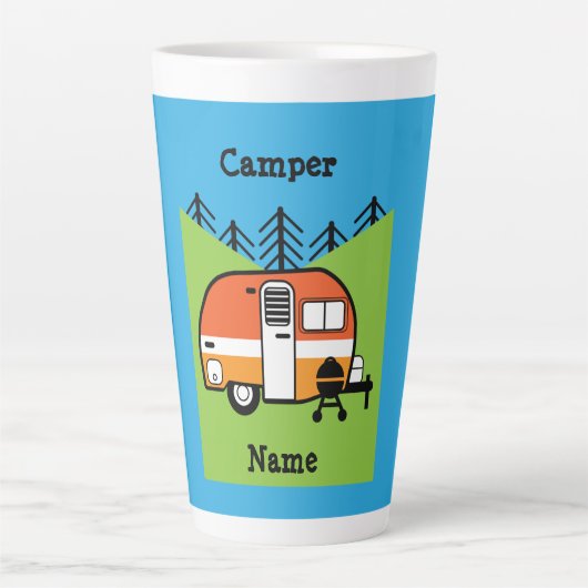 Koningin van de Camper - Funny Camping RV Caravan  Latte Mok (Voorkant)