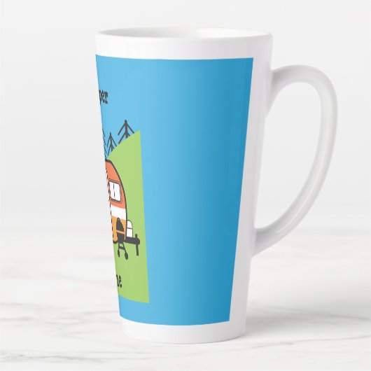 Koningin van de Camper - Funny Camping RV Caravan  Latte Mok (Rechts)