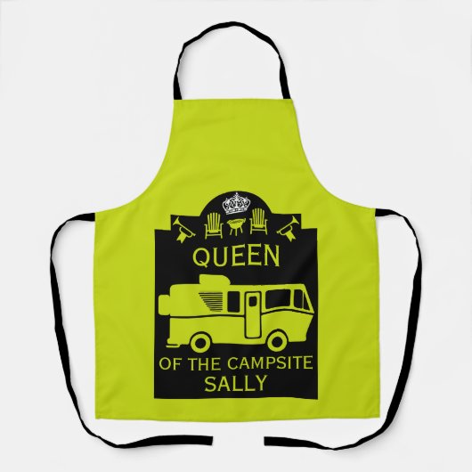 Koningin van de camping schort (Voorkant)