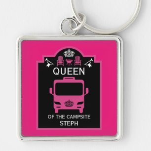 Koningin van de camping sleutelhanger