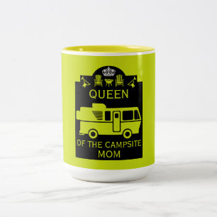 Koningin van de camping tweekleurige koffiemok