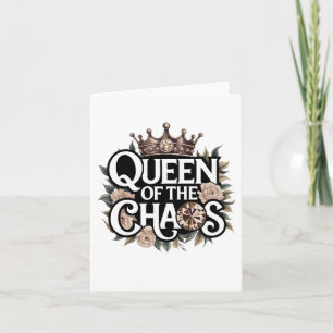 Koningin van de Chaos Bold Gem Crown & Floral Kaart