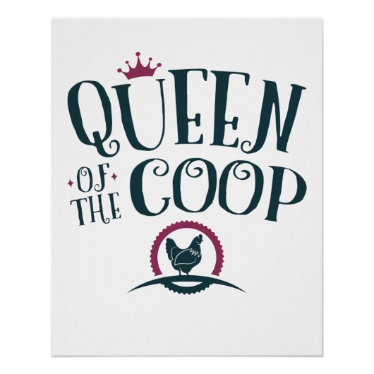 Koningin van de Coop Chicken Farmer Women Perfect Poster (Voorkant)
