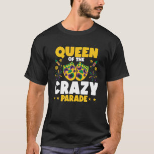 Koningin van de gekke parade kralen die joker jest t-shirt
