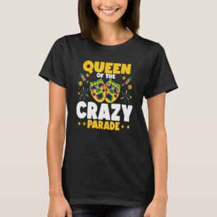 Koningin van de gekke parade kralen die joker jest t-shirt