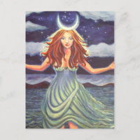Koningin van de getijden - Goddess Art Briefkaart