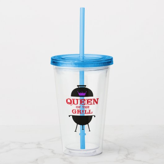 Koningin van de Gril, Paarse kroonrood Acryl Drinkbeker (Voorkant)