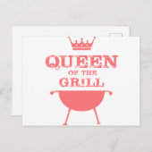 Koningin van de Gril, roze Briefkaart (Voorkant / Achterkant)