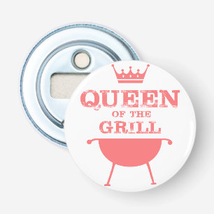 Koningin van de Gril, roze Button Flesopener