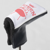 Koningin van de Gril, roze Golfheadcover (3/4 voorkant)