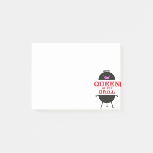 Koningin van de Gril, roze kroonrood Post-it® Notes (Voorkant)