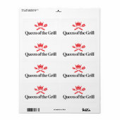 Koningin van de Grill Etiket (Full Sheet)