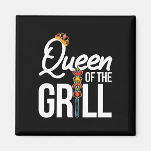 Koningin Van De Grill Grappig Roken Vlees Bbq Vrou Magneet