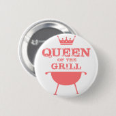 Koningin Van De Grill, Roze Ronde Button 5,7 Cm (Voorkant /achterkant)