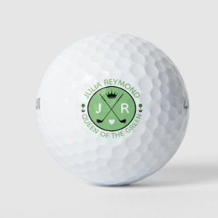 Koningin van de Groene monogram golfer salie Golfballen