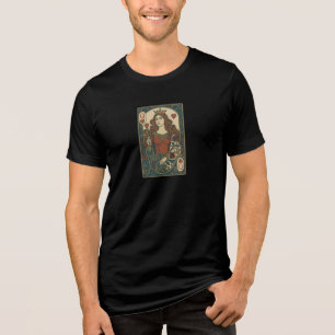 Koningin van de harten - Art Nouveau Rozenwerk Por Tri-Blend Shirt