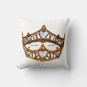 Koningin van de Harten Gold Crown Tiara white Kussen