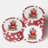 Koningin van de Harten Troon Poker Chips (Opstapeling)