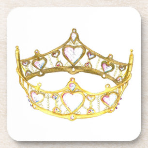 Koningin van de hartenkroon tiara onderzetters