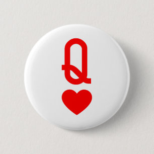Koningin van de Heart Koning en Koningin Easy Coup Ronde Button 5,7 Cm