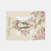 Koningin van de Hemelse Vrede Mary Roses Fleece Deken (Voorkant (Horizontaal))