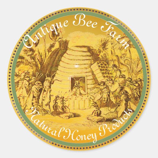 KONINGIN VAN DE HONING IN SKEP/BEEKEEPER Cirkel Ronde Sticker (Voorkant)